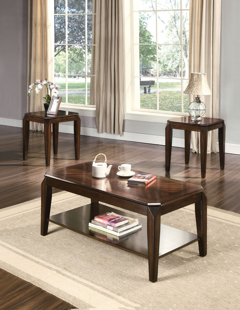 Docila 3PC Pack Coffee (Quantity of 1) w/ End Table (Quantity of 2) Set