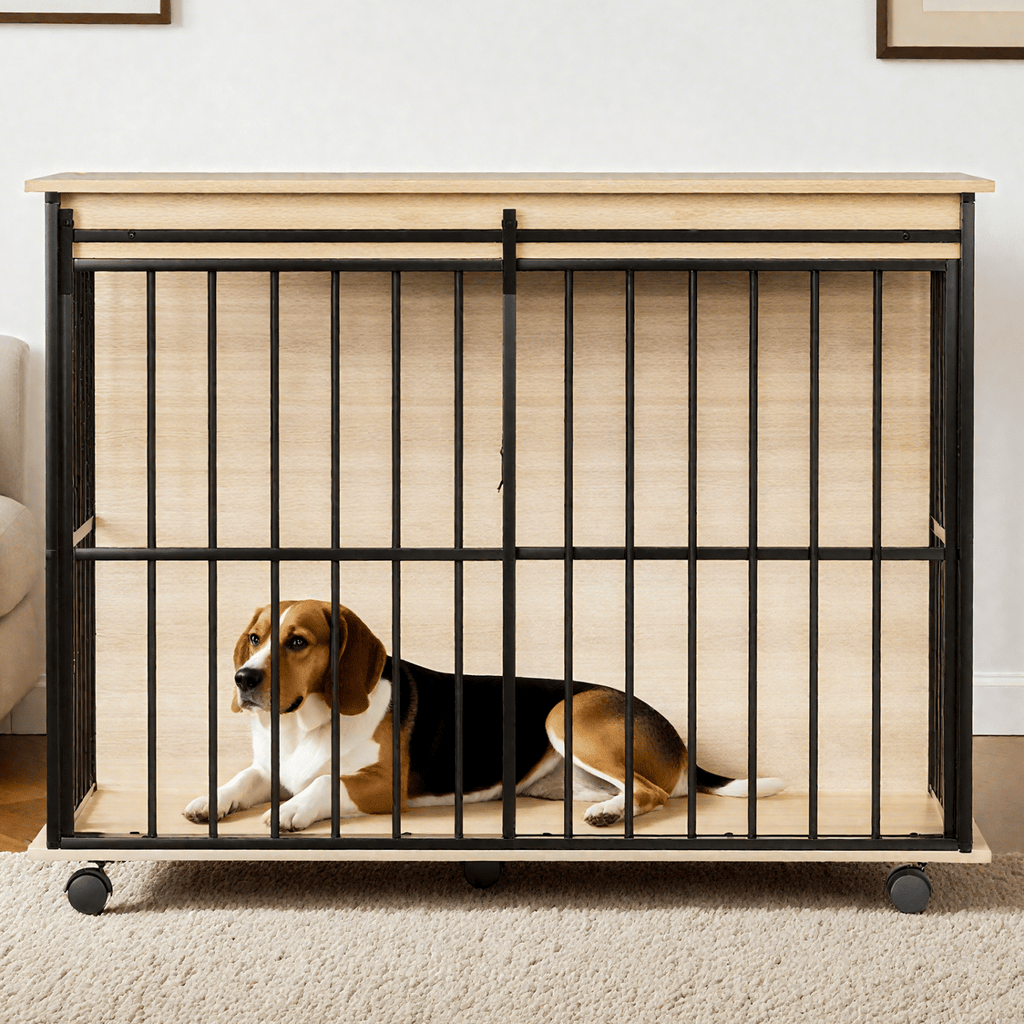 Dog crate furniture, large-sized dog crate suitable for medium to large dogs, wooden dog kennel furniture