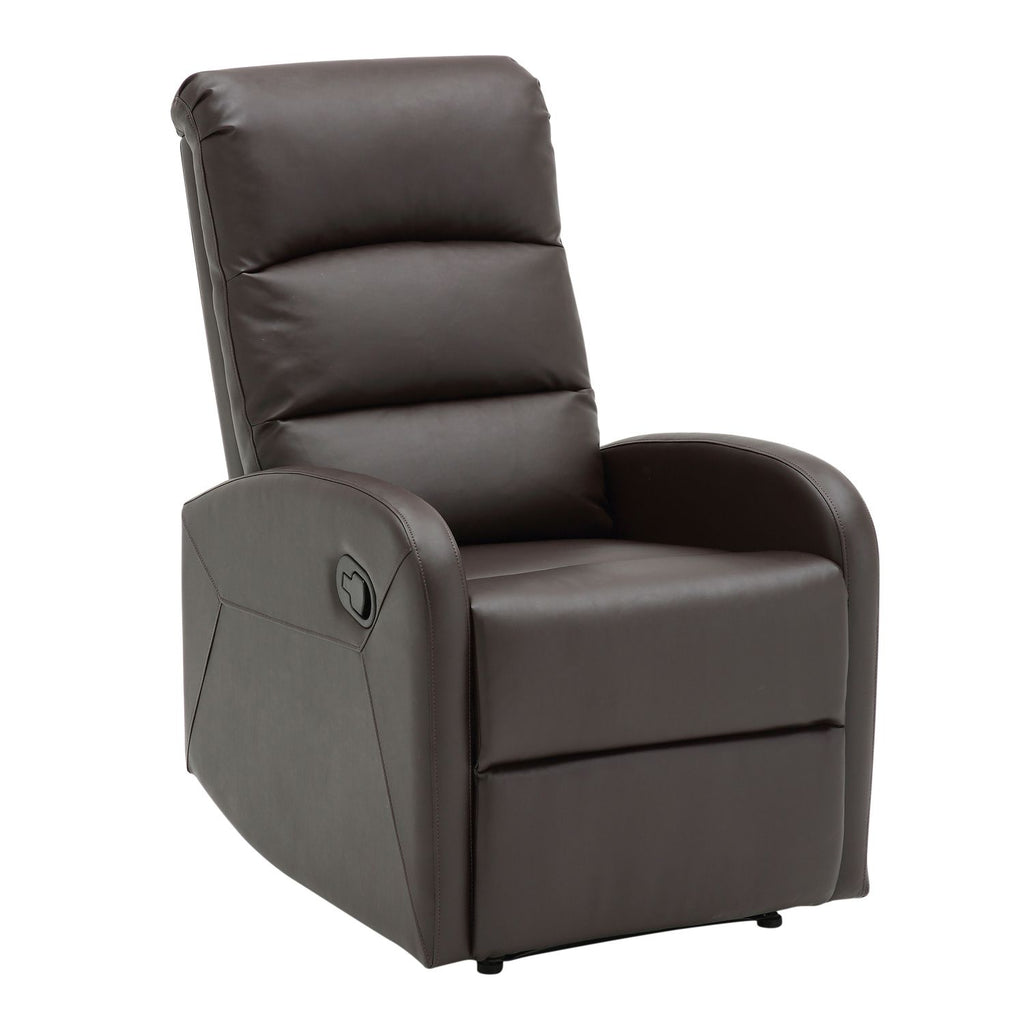 Dormi Contemporary Recliner Chair in Brown Faux Leather by