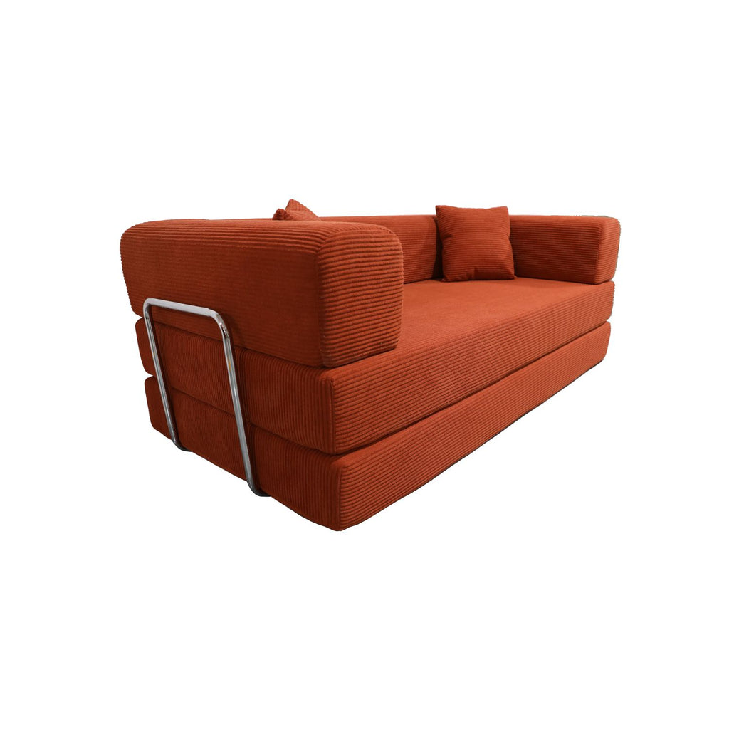 Double sofa, sofa bed, multifunctional compression sofa, wide body sofa, pure sponge sofa, fine striped velvet fabric sofa