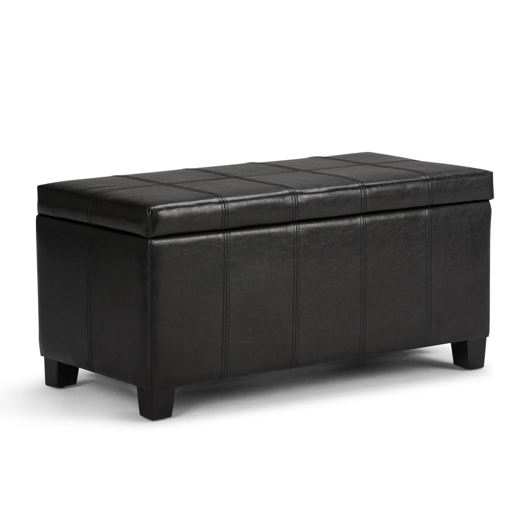 Dover - Storage Ottoman Bench - Midnight Black