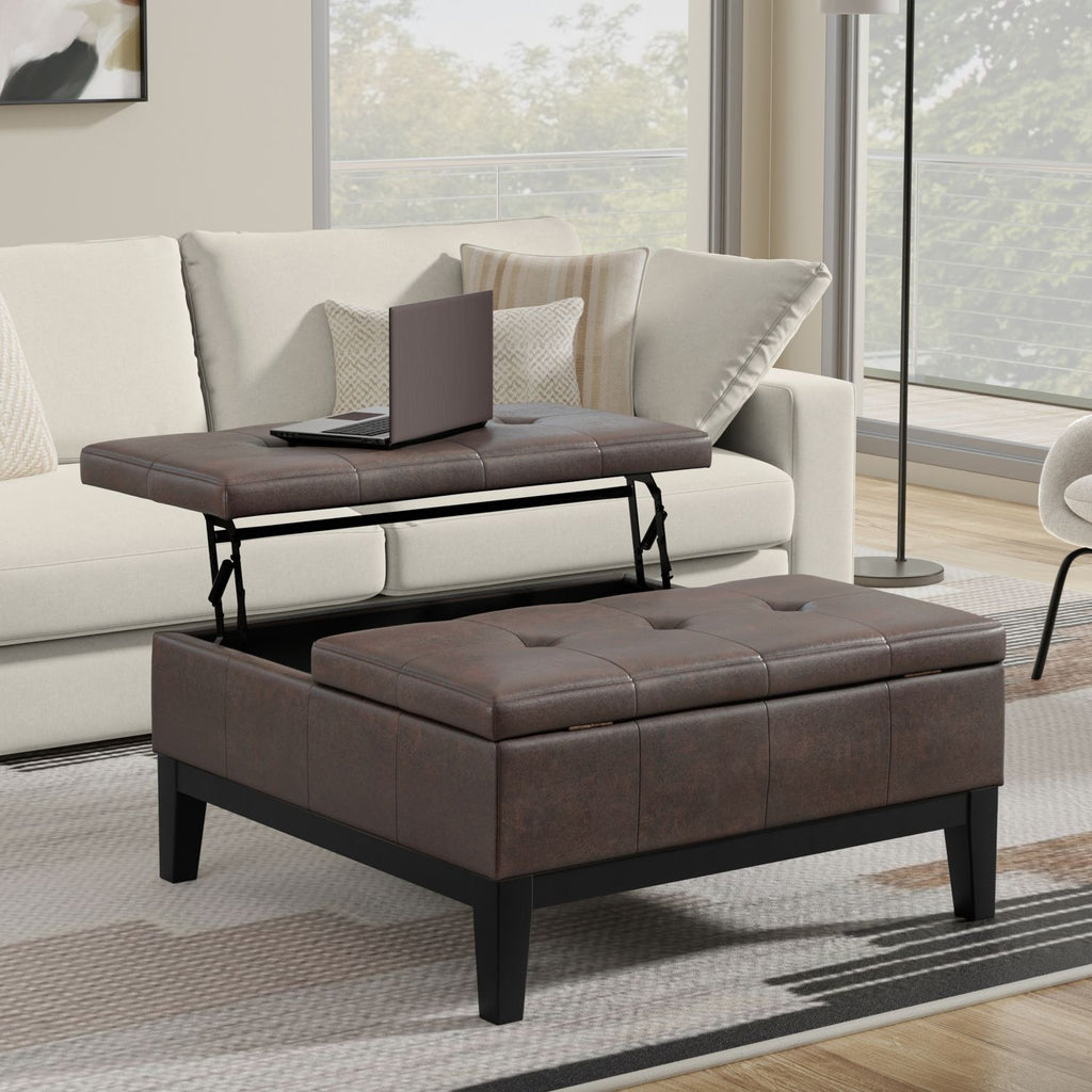 Dover Lift Top Coffee Table Storage Ottoman