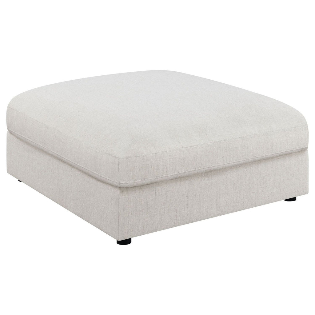 Duncan Beige Square Upholstered Ottoman