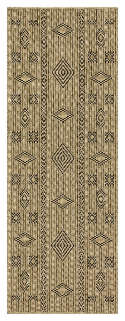Earth GC_NTL1001 Jute/Black 2 ft. 7 in. x 7 ft. 3 in. Indoor/Outdoor Area Rug