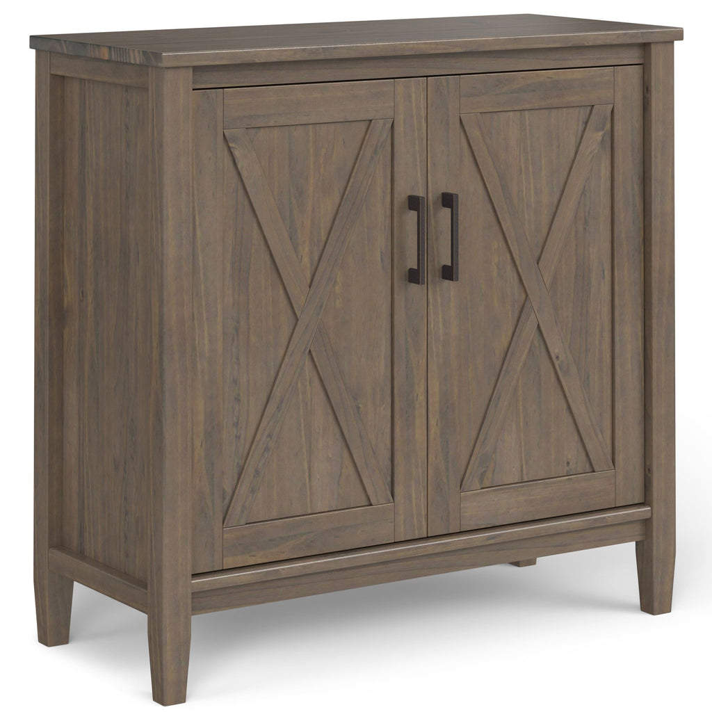Ela 32 inch Wide Solid Wood Low Storage Cabinet in Smoky Brown