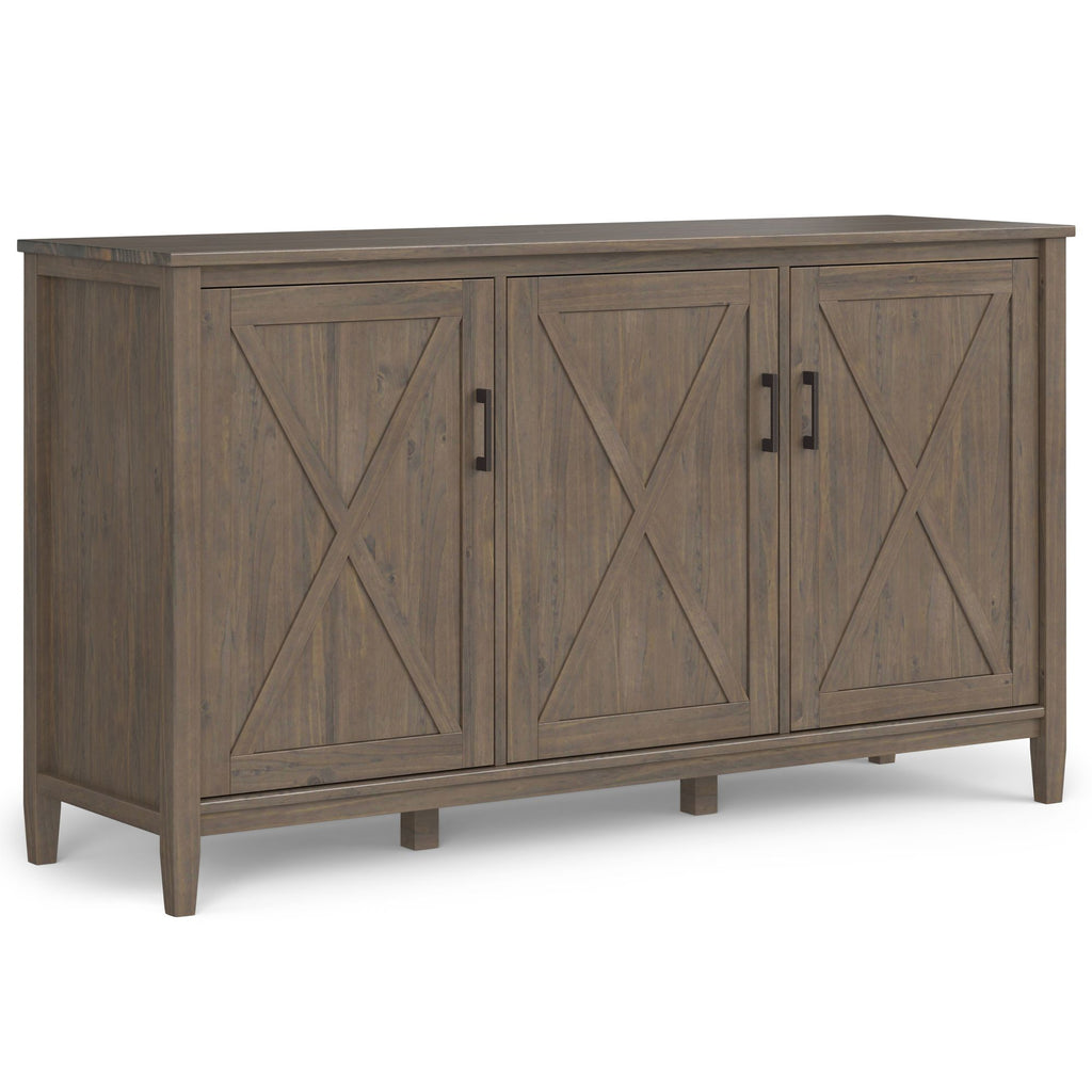 Ela 60 inch Wide Solid Wood Wide Storage Cabinet in Smoky Brown