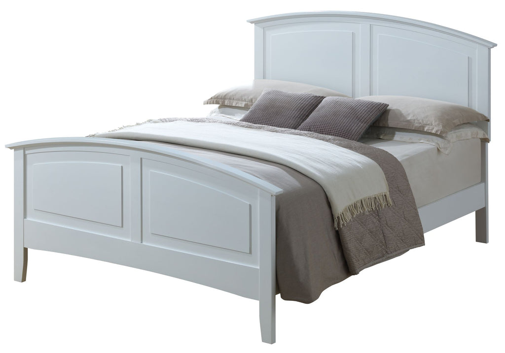 Elegant White Full Bed With Sturdy Support