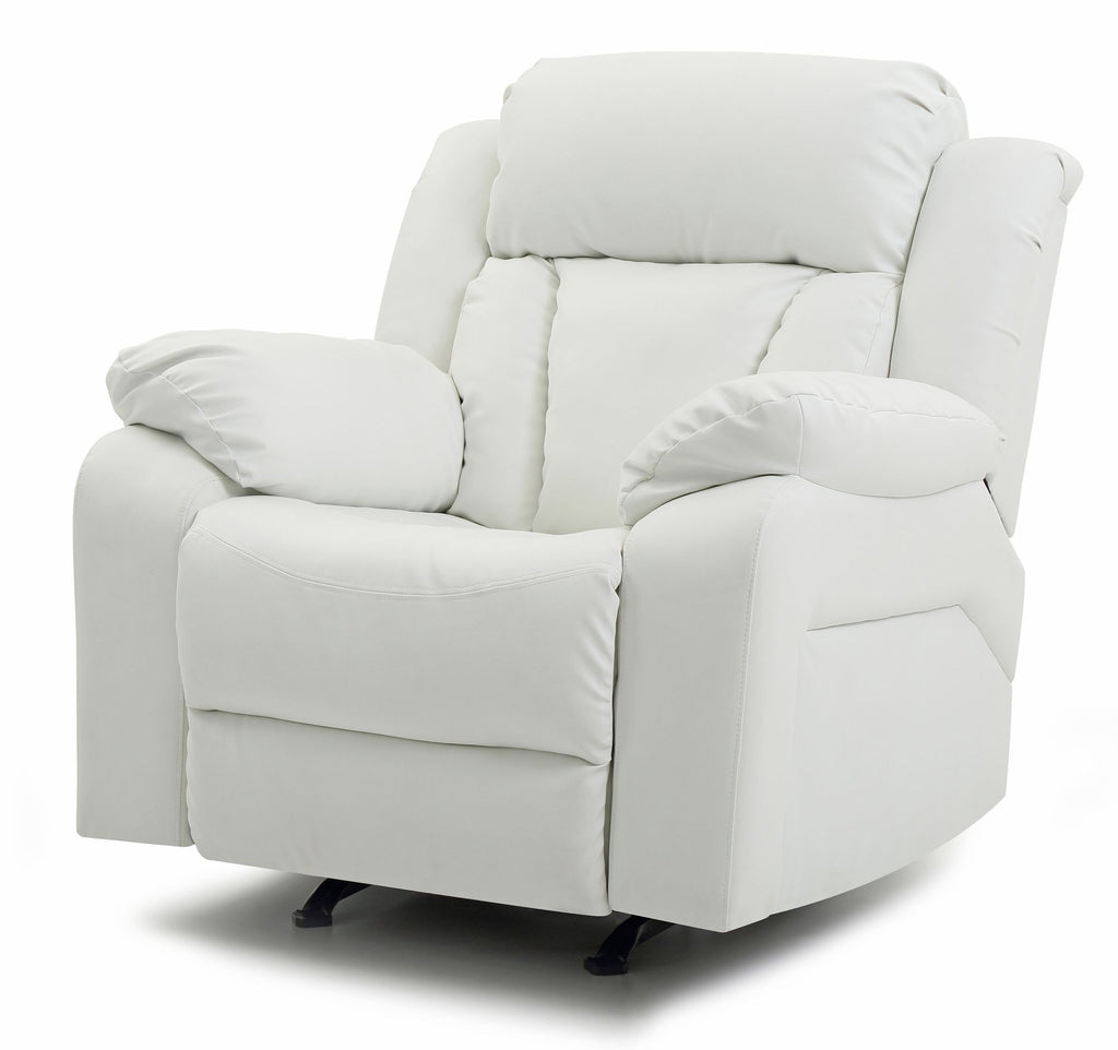 Elegant White Recliner With Padded Arms