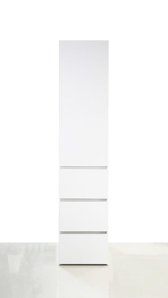 Elise Slim Modular Wood Closet Cabinet with Drawers in White