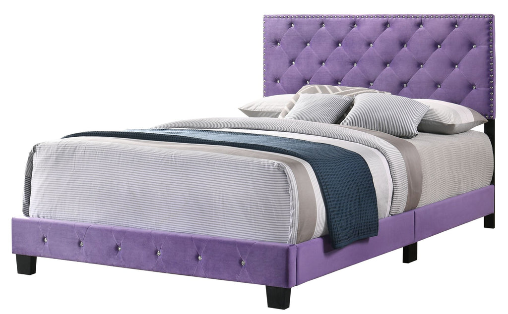 Enchanting Purple Transitional Queen Bed