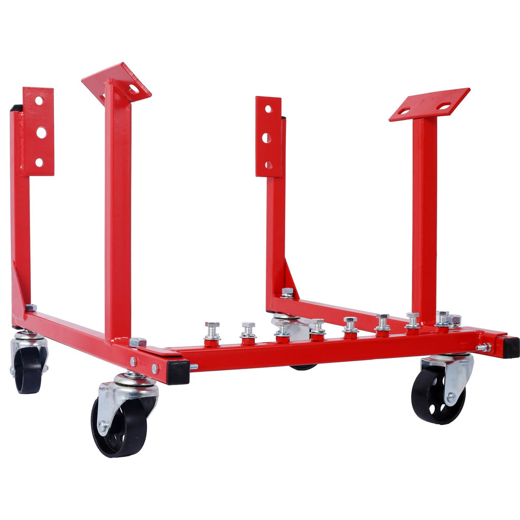 Engine Cradle with Wheels Chevy Small Block and Big Block ,Powder Coat 3in Heavy Duty Steel Construction Wheels 1000 LBS Capacity Storage Hardware Included Easy Assembly