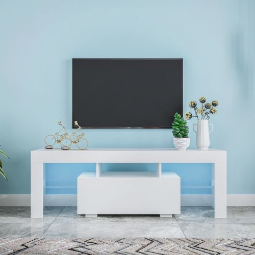 Entertainment TV Stand; Large TV Stand TV Base Stand with LED Light TV Cabinet.