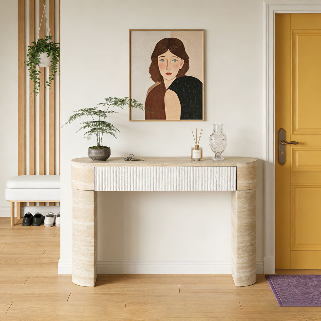 Entryway Table,Two Hidden Handle Drawers, Console Table ,Easy Assembly, for Entrance & Dinning Room & Living Room & Hallway