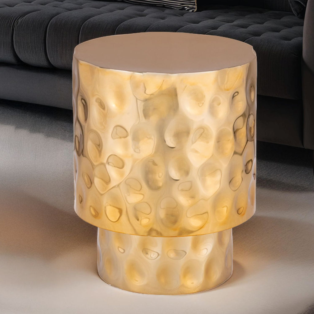ET-90-25-16 Modern Style End Table made with Metal in Gold