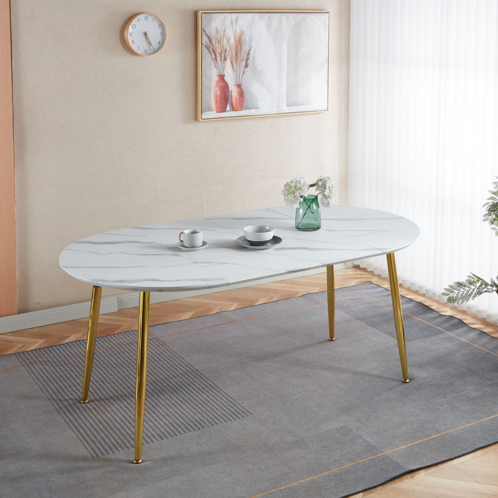 Extendable table,DINING TABLE,OFFICE TABLE,COFFEE TABLE,metal leg,MDF top,100/140/180x100x75cm,golden and white color
