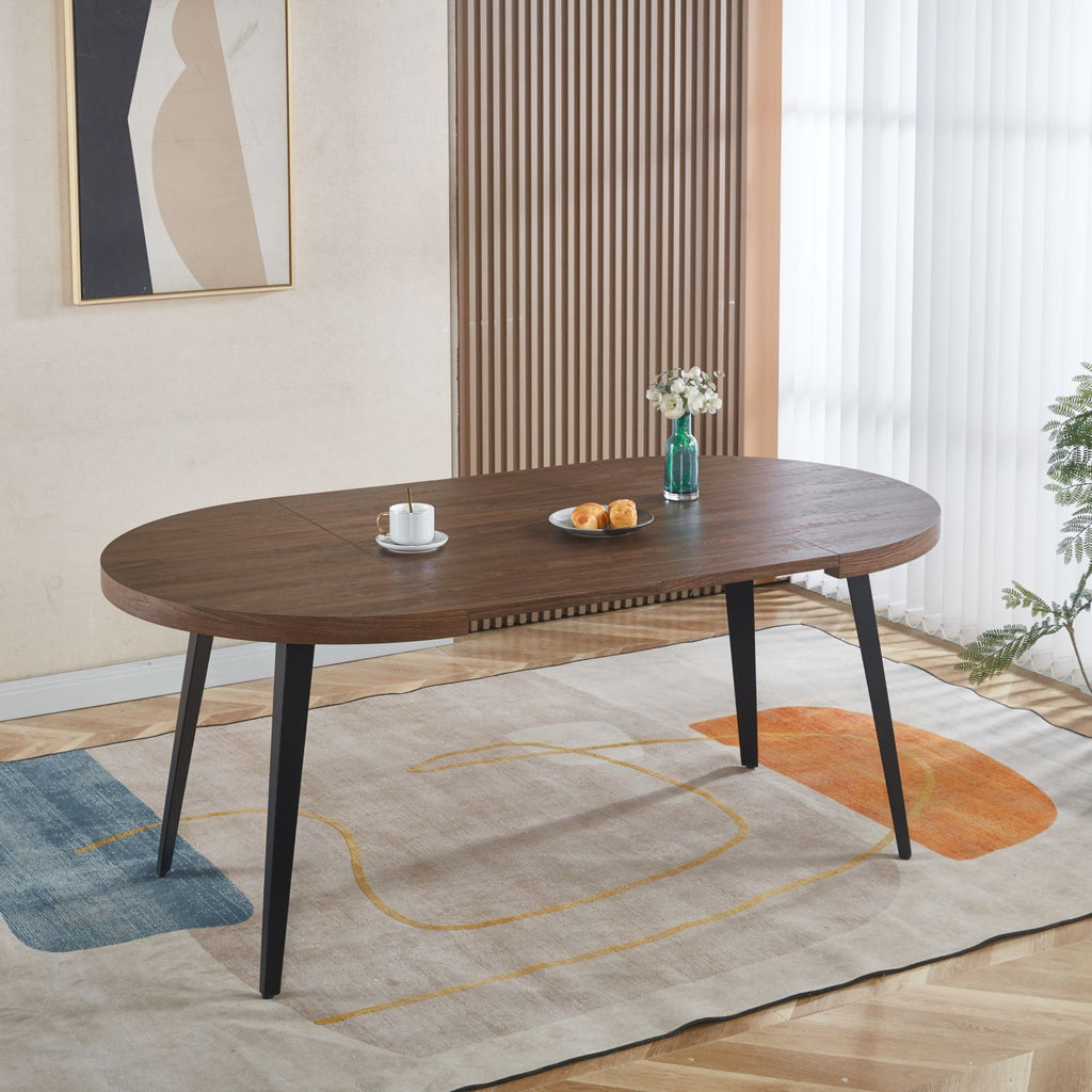 Extendable table,DINING TABLE,OFFICE TABLE,COFFEE TABLE,metal leg,MDF top,100/140/180x100x75cm,WALNUT COLOR