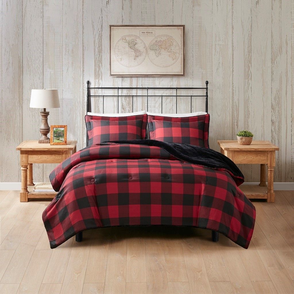 Faux Wool to Faux Fur Down Alternative Comforter Set