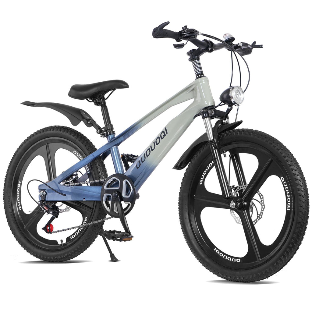FKZNPJ 20 Inch Kids Mountain Bike, 7-Speed Youth Bicycle with Magnesium Alloy Frame & One-Piece Wheels, Lightweight Kids Bike for Boys and Girls Ages 8–12