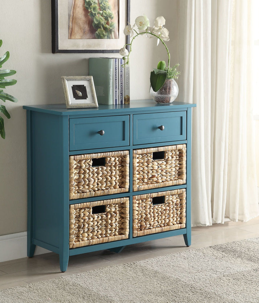 Flavius Teal Finish Console Cabinet