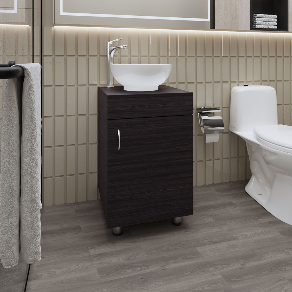 FM FURNITRE Loli Bathroom Vanity with Integrated Sink and Faucet, Wengue