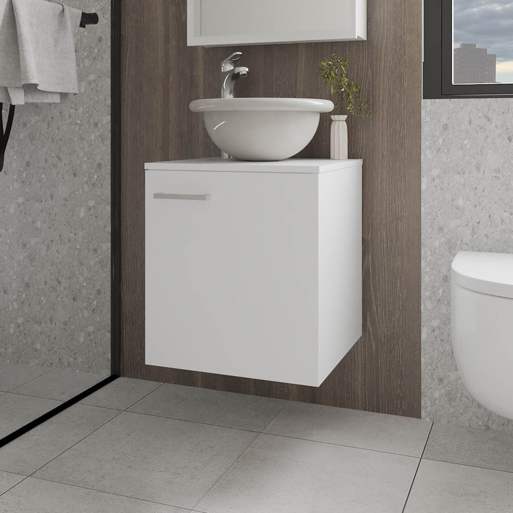 FM FURNITURE Pirtleville Bathroom Vanity with Integrated Sink and Faucet, White
