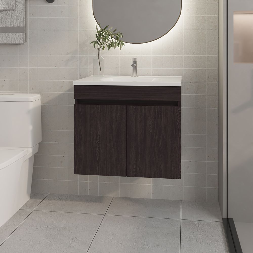 FM FURNITURE Rainbow City Vanity with 2 Doors, Wengue
