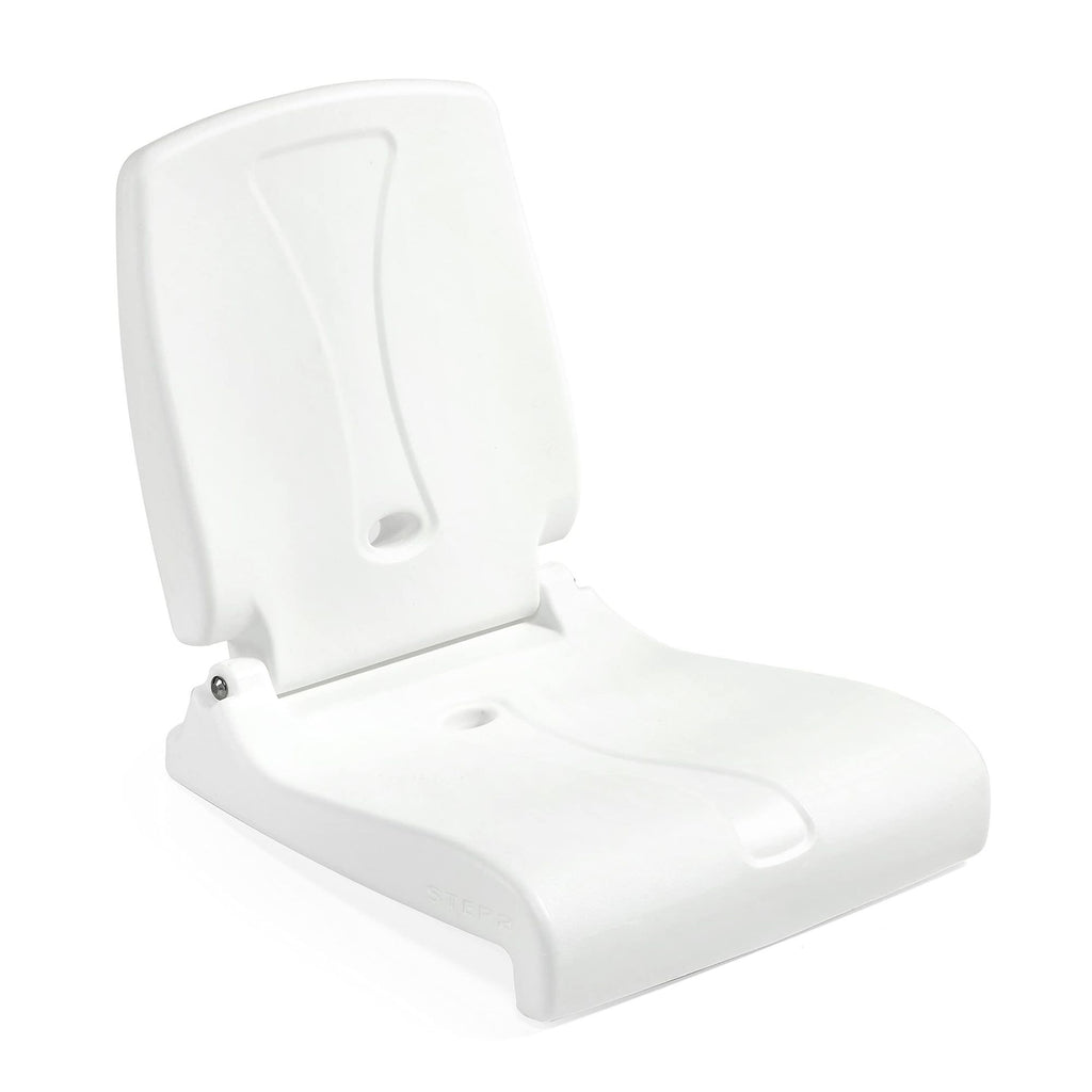 Foldable Adult Flip Seat, Portable Outdoor Chair for Poolside, Tailgating, Camping, Sporting Events, Picnic and Beach Chair, Provides Back Support When Sitting on Ground, White