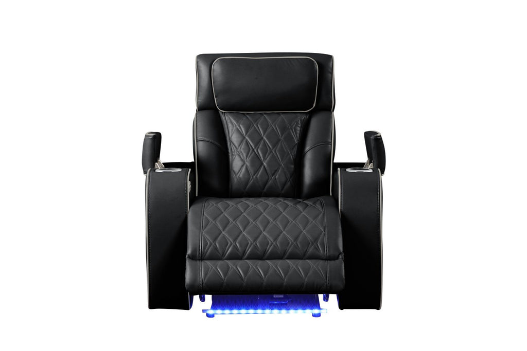 Fortuner Modern Style Upholstery Recliner Chair Made with Wood & Massage Function Included-Black