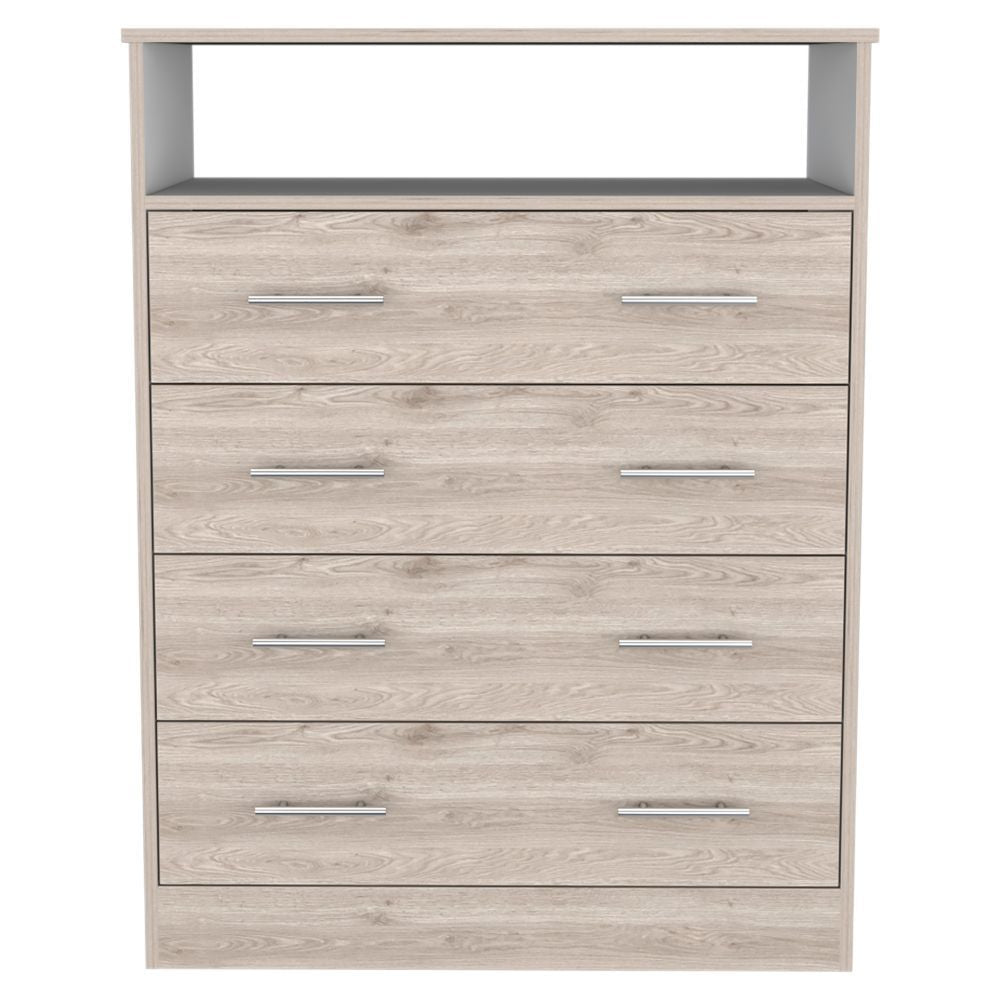 Four Drawer Dresser Wuju, Bedroom, Light Gray / White