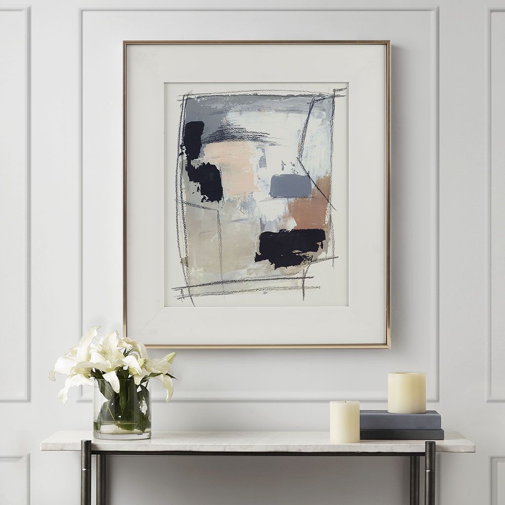 Framed Glass and Gallery Matted Wall Art - Color: as Pic