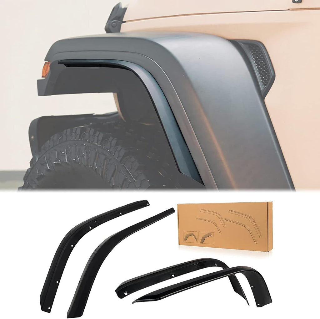 Front & Rear Fender Flares Compatible with 2018-2023 Jeep Wrangler JL & JLU Unlimited Sahara, Off-Road Wheel Flares Liner 4 PCS (Not fit 4xe)