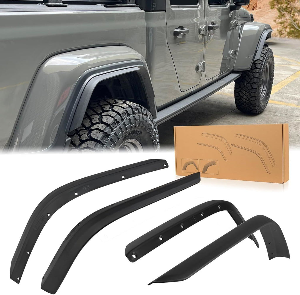 Front & Rear Fenders Compatible with 2020-2024 Jeep Wrangler Gladiator JT Sport & Willys