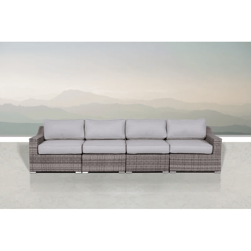 Fully Assembled 4-Piece Rattan Sectional Seating Set with Cushions