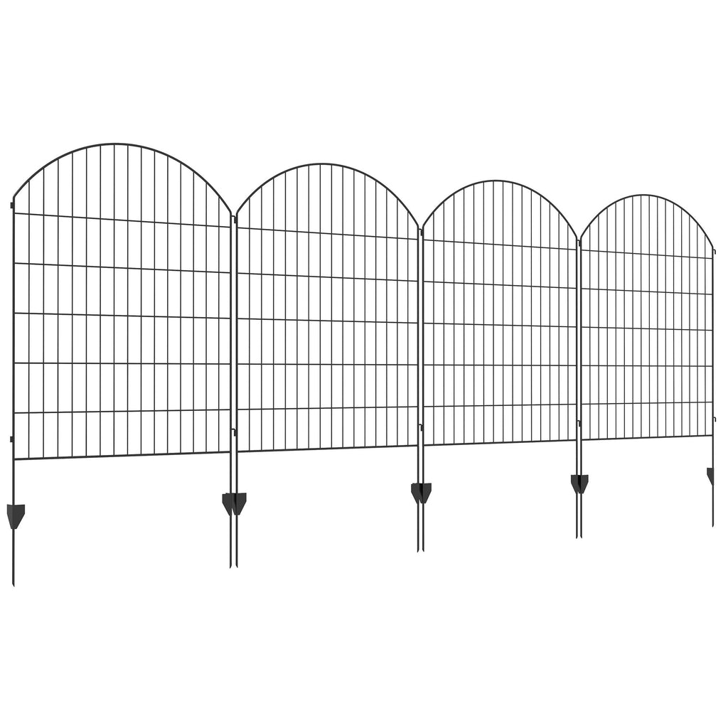 Garden Fence, 4 Pack Steel Fence Panels, 11.4' L x 43" H, Rust-Resistant Animal Barrier Decorative Border Flower Edging for Yard, Landscape, Patio, Outdoor Decor, Grids