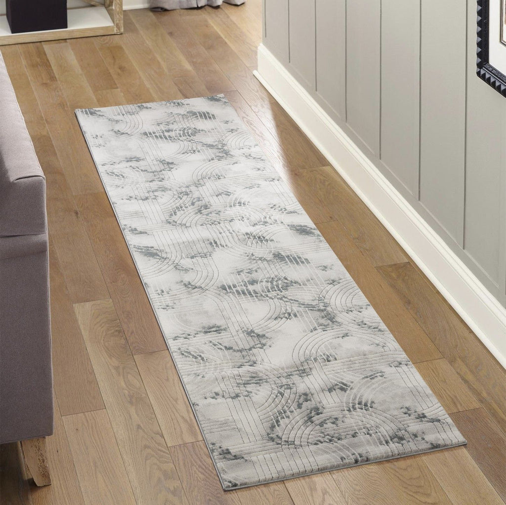 Geometrix GC_DIM1003 Gray 2 ft. 7 in. x 9 ft. 10 in. Area Rug