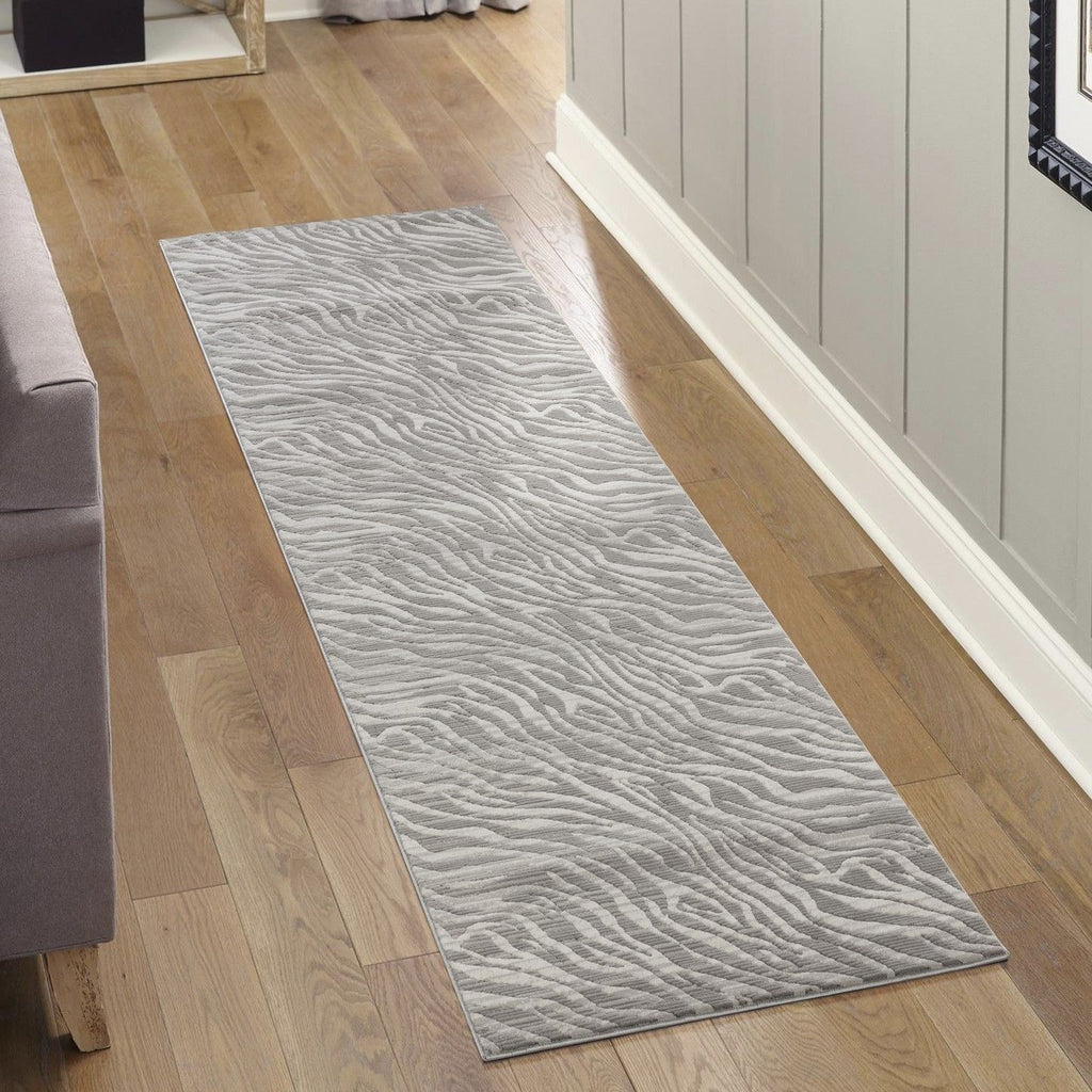 Geometrix GC_DIM1008 Gray 2 ft. 7 in. x 9 ft. 10 in. Area Rug