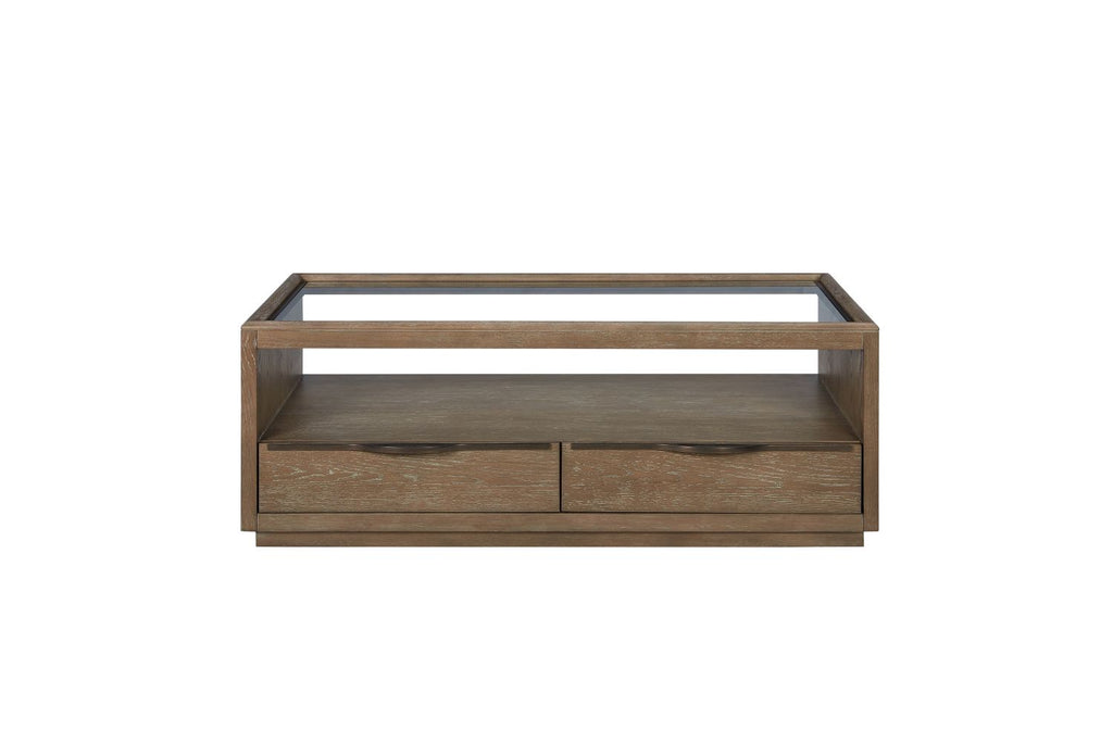 Glass Top Cocktail Table - Cocoa