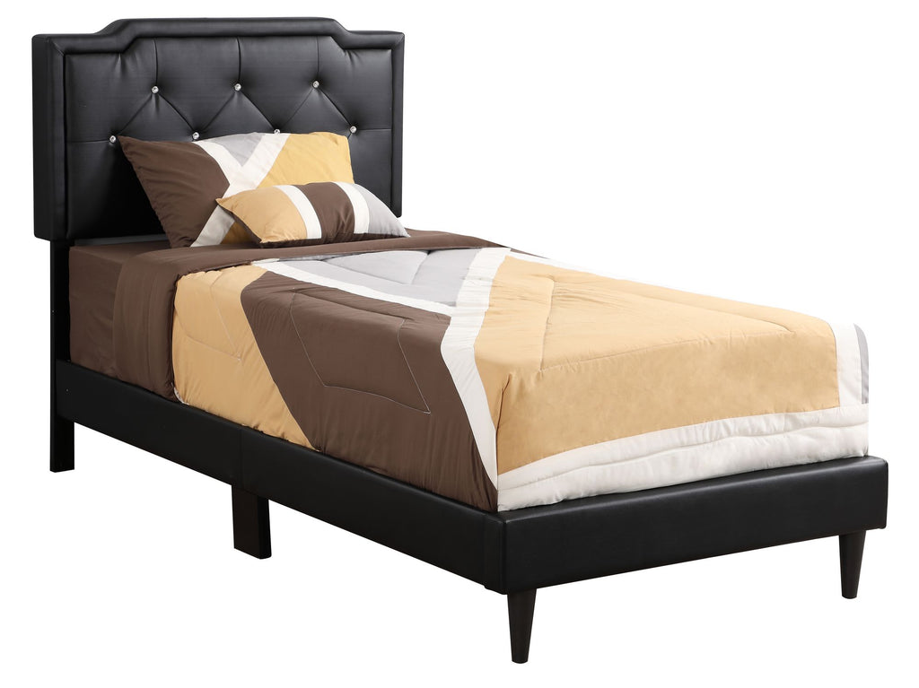 Glory Furniture Deb G1119-TB-UP Twin Bed- All in One Box , BLACK