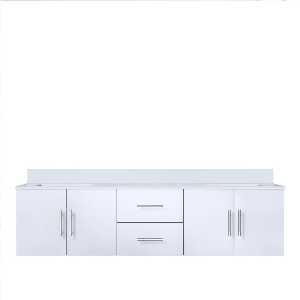 Glossy White Double Bath Vanity 72 in. W x 22 in. D, with Cultured Marble Top