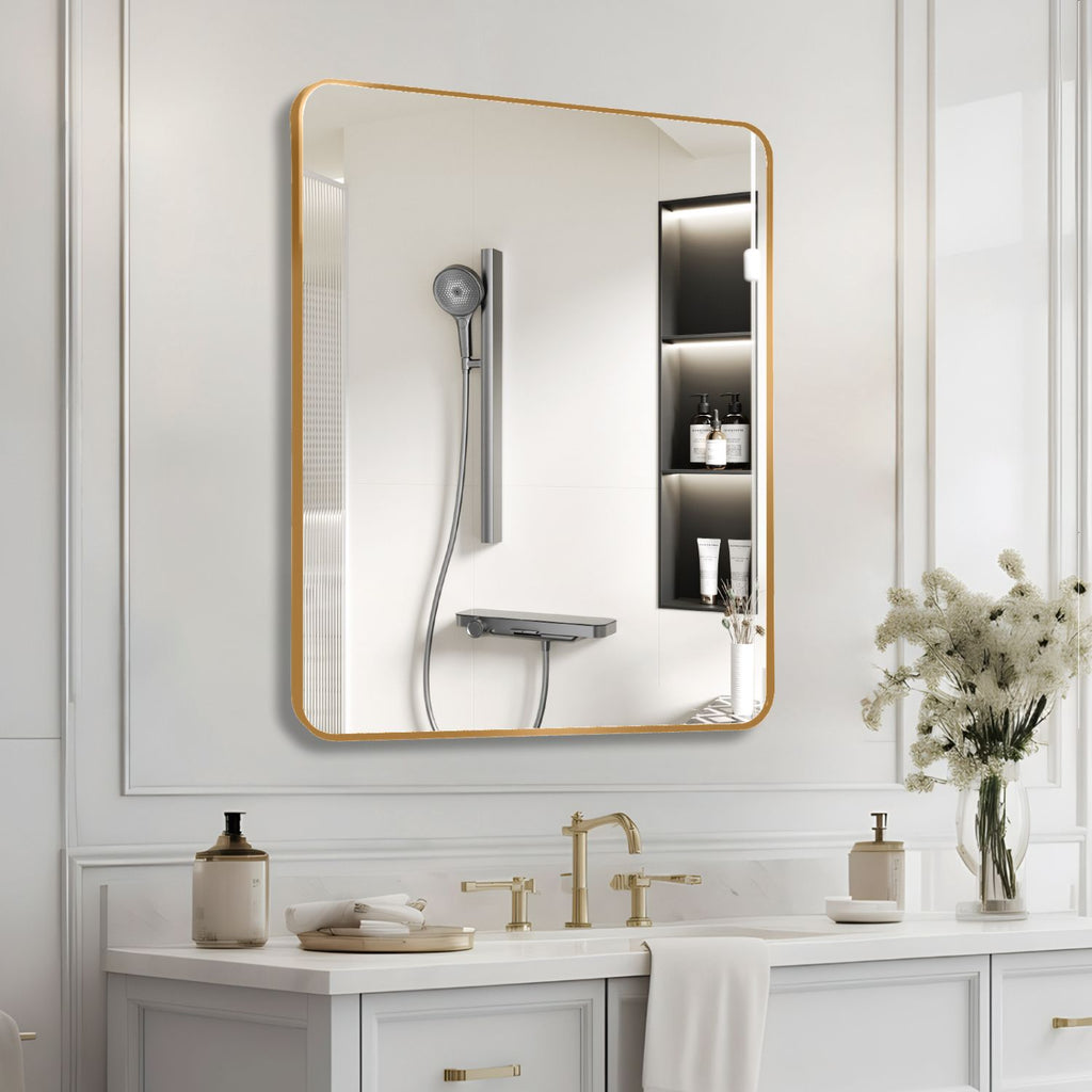 Gold 30 "x36" Rectangular Bathroom Wall Mirror