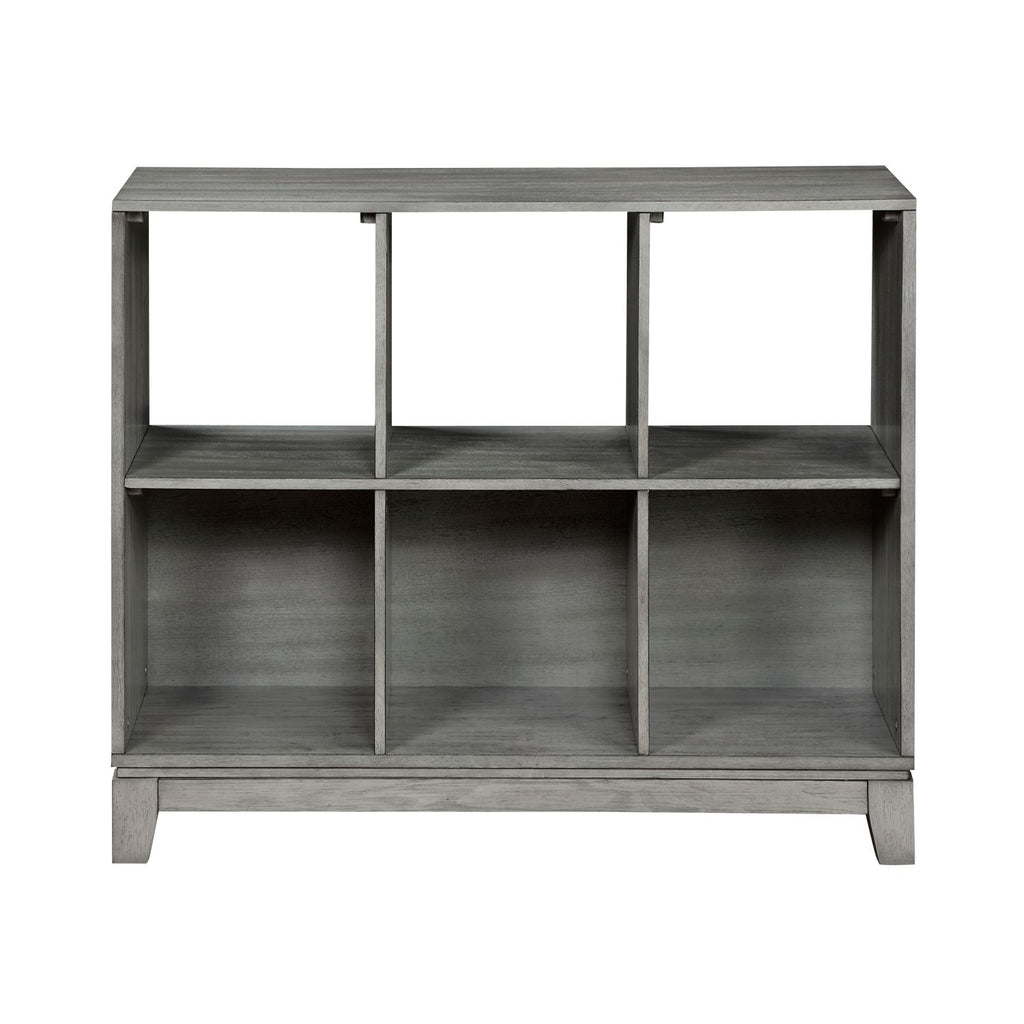 Gray Finish 6-Shelf Bookcase Wooden Furniture 1pc