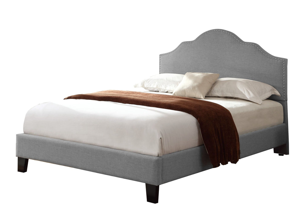 Gray Queen Upholstered Bed