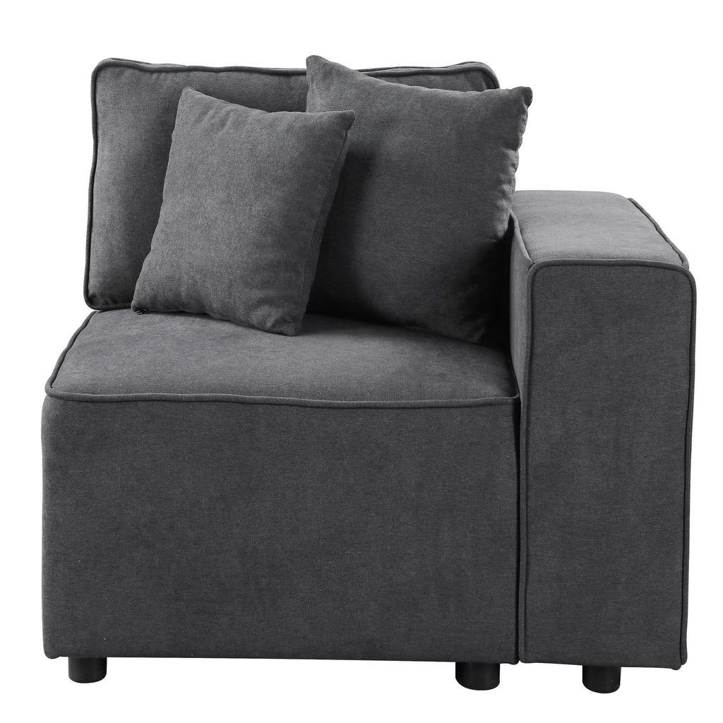 Grey Right Facing Loose Back Sofa