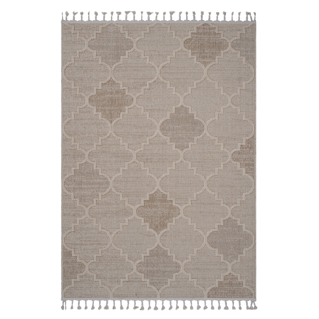 Guros Collection 108*79 inch Cream / Trellis Indoor / Outdoor Area Rug