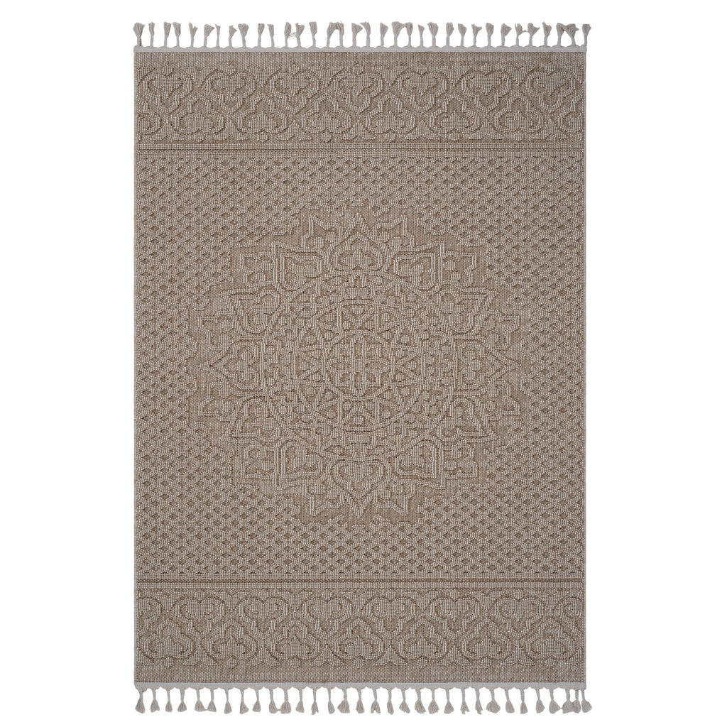 Guros Collection 90*63 inch Beige / Medallion Indoor / Outdoor Area Rug