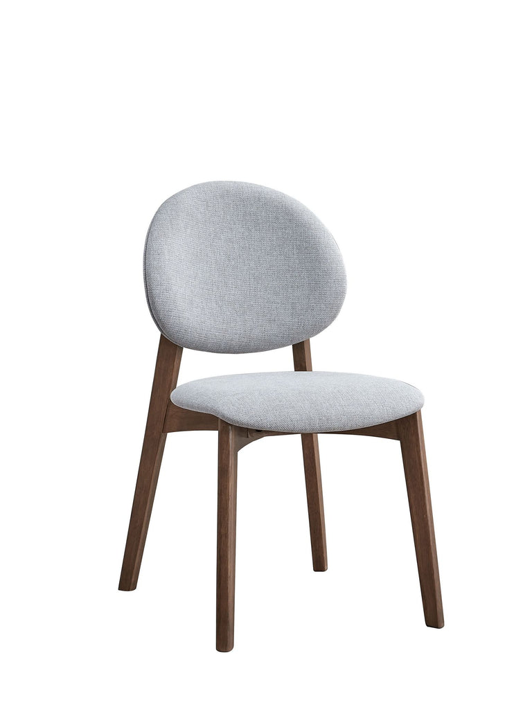 Hadasa Light Gray & Walnut Finish Side Chair (Set of 2)