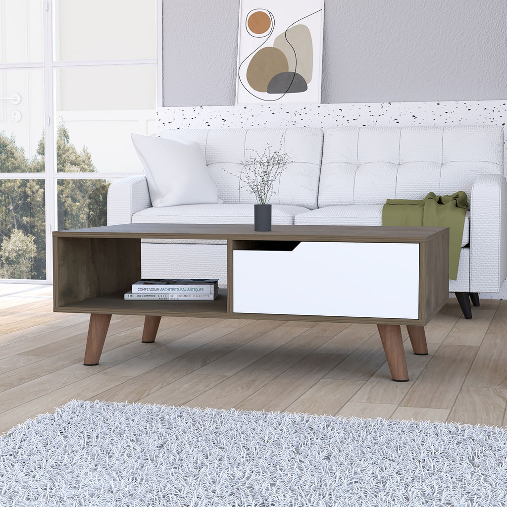 Hamburg Coffee Table 2.0 , One Open Shelf, One Drawer
