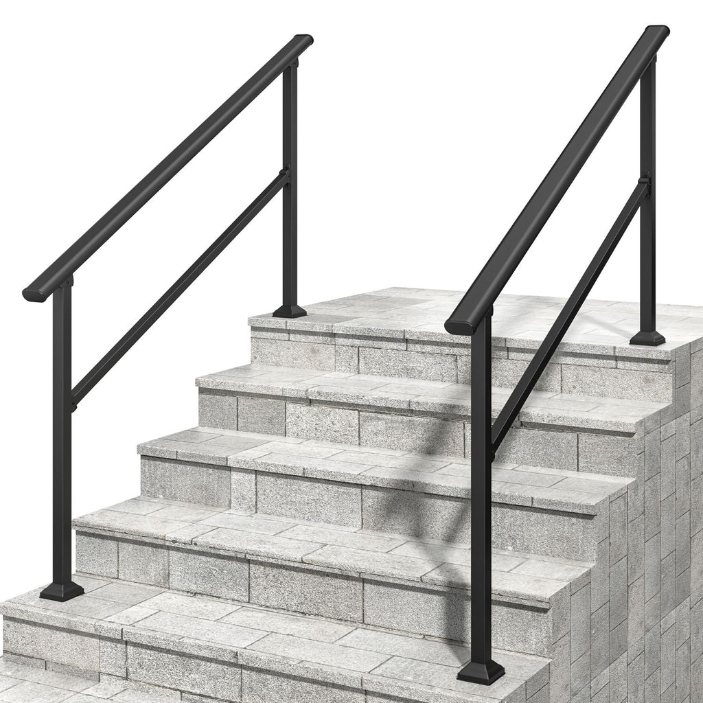 Hand Rails for Outdoor Steps, 4-5 Step Handrail 2 Pack