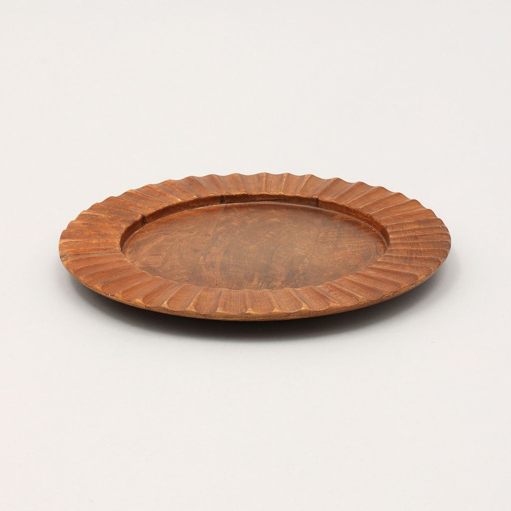 Handcrafted 13" Wood Brown Charger Plate| Wooden Dinning Placemat|Artisan Wood Tableware