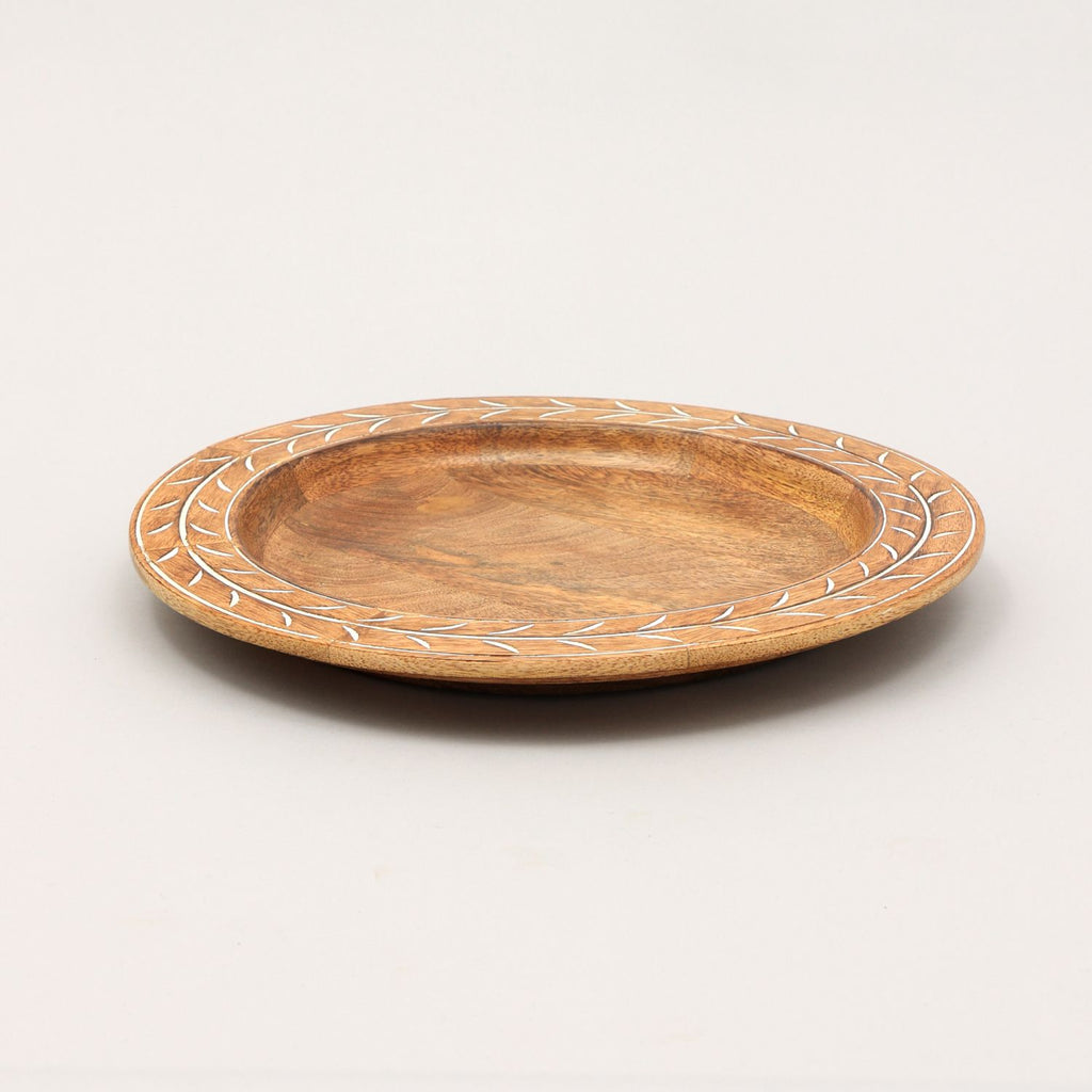 Handcrafted 13" Wood Charger Plate Wooden Dinning Placemat Artisan Wood Tableware